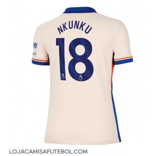 Camisa de Futebol Chelsea Christopher Nkunku #18 Equipamento Secundário Mulheres 2024-25 Manga Curta